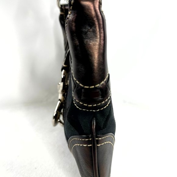 COACH Hampton 10287 Black Signature Multi Textures Mini Shoulder Bag Very Rare - Picture 4 of 9